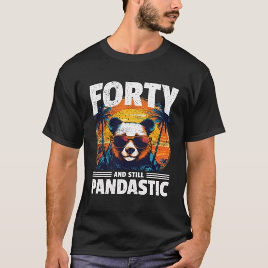 40e verjaardag panda leeftijd 40 jaar t-shirt (Voorkant)