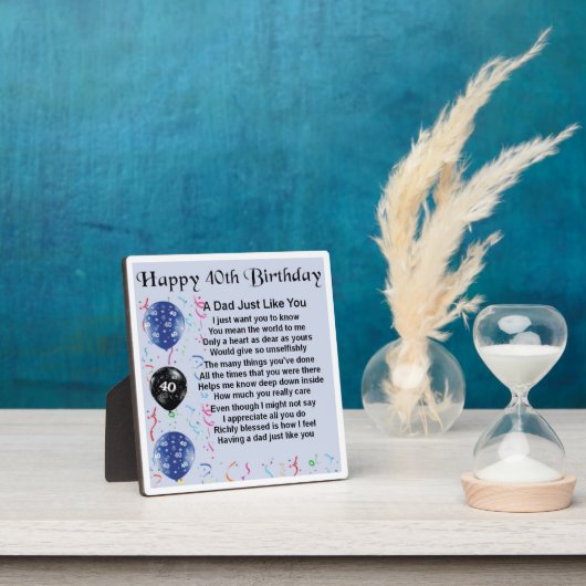 40e verjaardag Pap Poem Plaque Fotoplaat (Insitu)