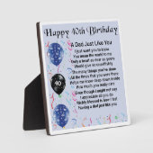 40e verjaardag Pap Poem Plaque Fotoplaat (Voorkant)