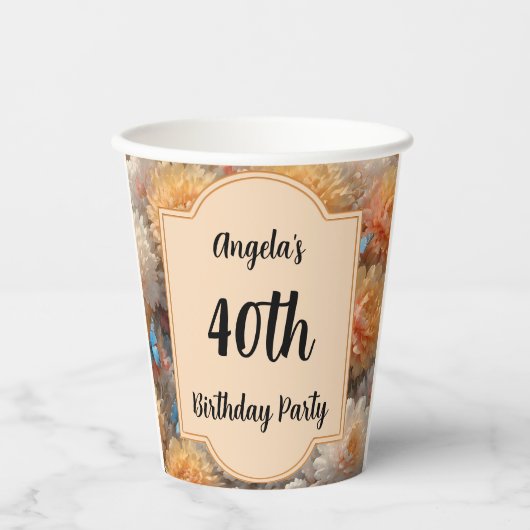 40e verjaardag papieren bekers (Voorkant)