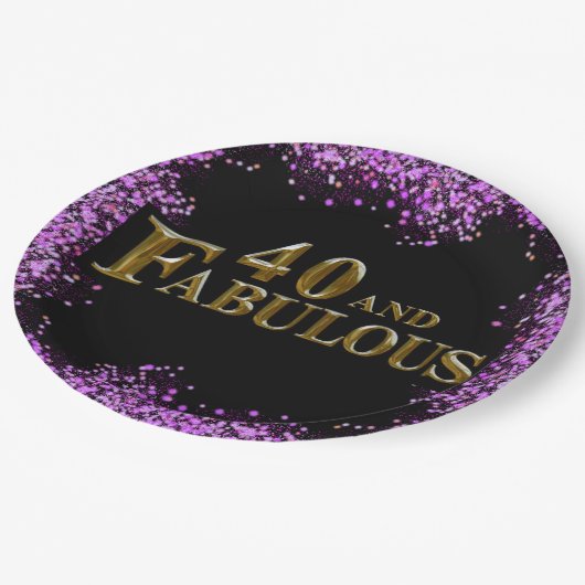 40e verjaardag papieren bordje (Gekanteld)