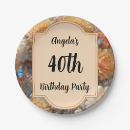 40e verjaardag papieren bordje