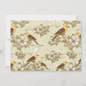 40e verjaardag Parkiet en Bloesem Kaart (Achterkant)
