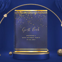 40e verjaardag Partij 40 donkerblauw gouden gasten Notitieboek