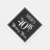 40e verjaardag Partij — Fancy Manuscript + de Naam Servet (Hoek)