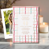 40e Verjaardag Partij Sjabloon Hand getrokken Lijn