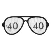 40e verjaardag partij tinten aviator zonnebril (Voorkant)