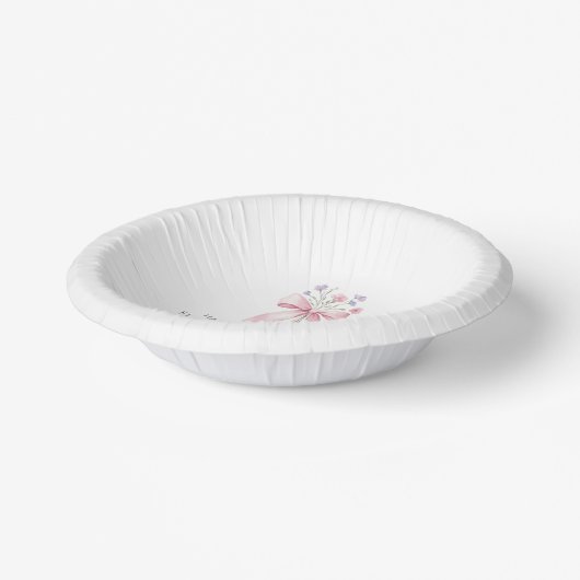 40e Verjaardag Party Custom Bow Wildflower Papieren Kommen (Gebogen)