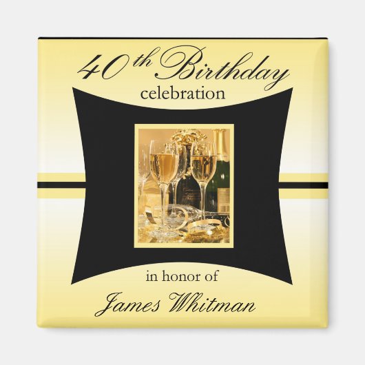 40e verjaardag Party Favor/Souvenier Magnet (Voorkant)