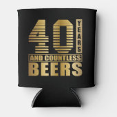 40e verjaardag Party Favor Terug en Goud Blikjeskoeler (Voorkant)