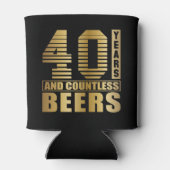 40e verjaardag Party Favor Terug en Goud Blikjeskoeler (Achterkant)