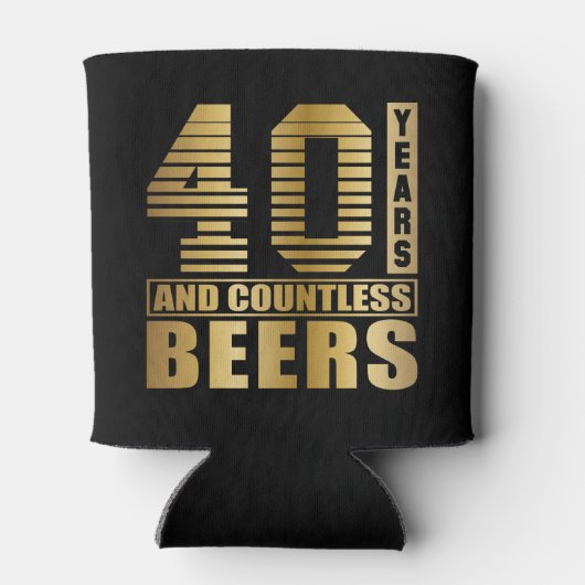 40e verjaardag Party Favor Terug en Goud Blikjeskoeler (Achterkant)