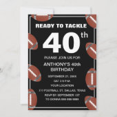 40e Verjaardag Party Football Black Dad Sport Kaart (Voorkant)