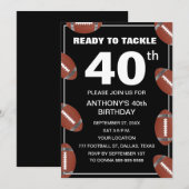 40e Verjaardag Party Football Black Dad Sport Kaart (Voorkant / Achterkant)