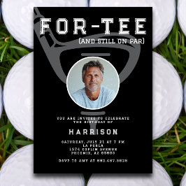 40e Verjaardag Party Foto Modern Golf Zwart Kaart