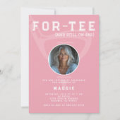 40e Verjaardag Party Golf Club Foto Roze Modern Kaart (Voorkant)