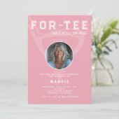 40e Verjaardag Party Golf Club Foto Roze Modern Kaart (Staand voorkant)