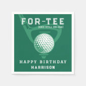 40e Verjaardag Party Golf Thema Modern Groen Serve Servet (Voorkant)