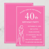 40e verjaardag Party Golfer Pink Ladies Golf Par Kaart (Voorkant / Achterkant)