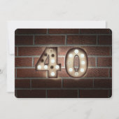 40e verjaardag Party-marquee verlichting op bakste Kaart (Voorkant)