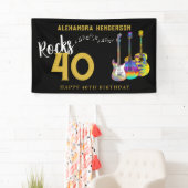 40e verjaardag Party Muziek Gitaren Rock en Roll Spandoek (Insitu)