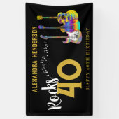 40e verjaardag Party Muziek Gitaren Rock en Roll Spandoek (Verticaal)