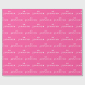 40e Verjaardag Party Naam Hot Pink Modern Patroon Cadeaupapier (Vlak)