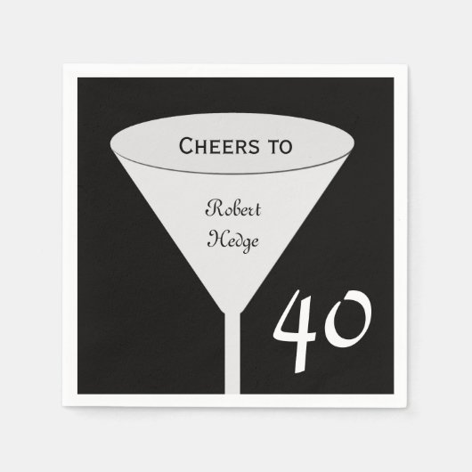 40e Verjaardag Party Papieren servetten (Voorkant)