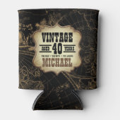 40e Verjaardag Party Thema Wereldkaart Blikjeskoeler (Voorkant)