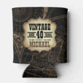 40e Verjaardag Party Thema Wereldkaart Blikjeskoeler (Achterkant)