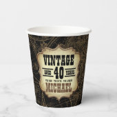 40e Verjaardag Party Thema Wereldkaart Papieren Bekers (Achterkant)