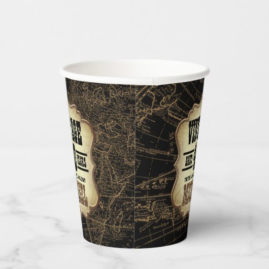 40e Verjaardag Party  Thema Wereldkaart Papieren Bekers (Rechts)