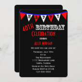 40e verjaardag Party Uitnodiging Bunting (Voorkant / Achterkant)