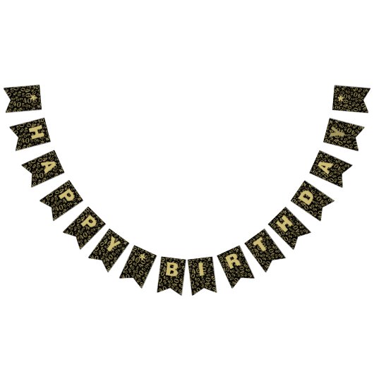 40e verjaardag Pattern Gold en Black Vlaggetjes (Alle)
