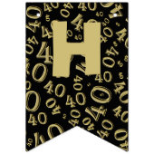 40e verjaardag Pattern Gold en Black Vlaggetjes (Tweede vlag)