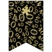 40e verjaardag Pattern Gold en Black Vlaggetjes (Eerste vlag)