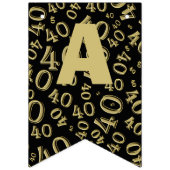 40e verjaardag Pattern Gold en Black Vlaggetjes (Derde vlag)