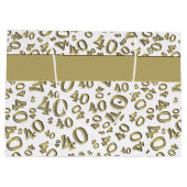 40e verjaardag Pattern Gold/White 40 Groot Cadeauzakje (Achterkant)