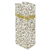 40e verjaardag Pattern Gold/White 40 Wijn Cadeautas (Achterkant Gekanteld)