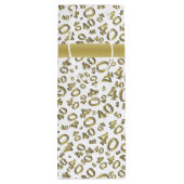 40e verjaardag Pattern Gold/White 40 Wijn Cadeautas (Achterkant)
