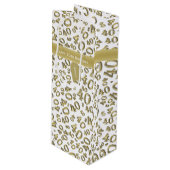 40e verjaardag Pattern Gold/White 40 Wijn Cadeautas (Voorkant Gekanteld)