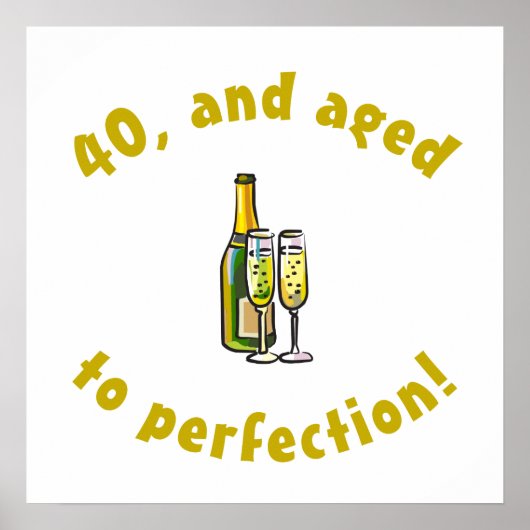 40e verjaardag perfect poster (Voorkant)