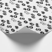 40e verjaardag personaliseert leeftijd cadeaupapier (Hoek)