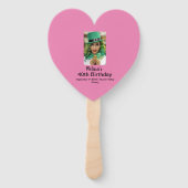 40e verjaardag Persoonlijke foto roze Handwaaier (Voorkant)