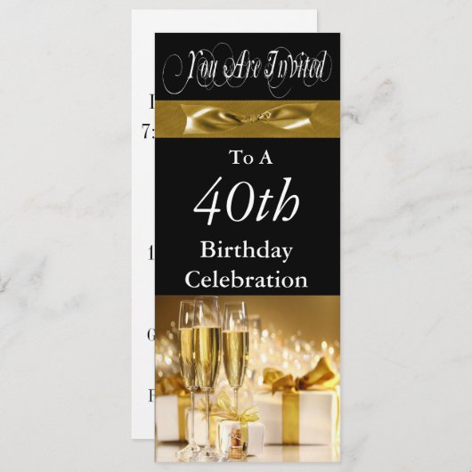 40e verjaardag Persoonlijke uitnodiging (Voorkant / Achterkant)