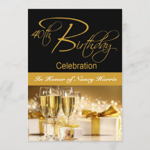 40e verjaardag Persoonlijke uitnodiging