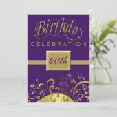 40e verjaardag Persoonlijke uitnodiging (Staand voorkant)