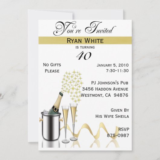 40e verjaardag Persoonlijke uitnodiging (Voorkant)