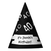 40e verjaardag Pet op Aangepast papier voor thuisd Feesthoedjes (Voorkant)
