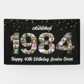 40e verjaardag Photo Collage opgericht 1984 Spandoek (Horizontaal)